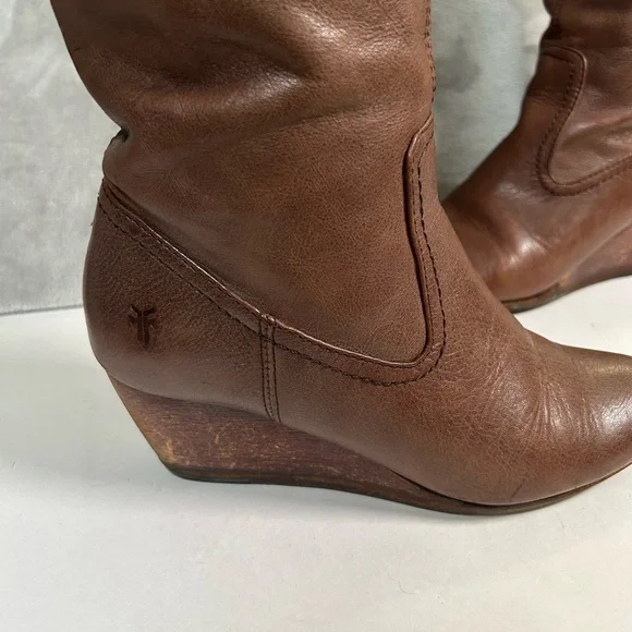 Frye missy tall leather wedge heel boots - Picture 5 of 16